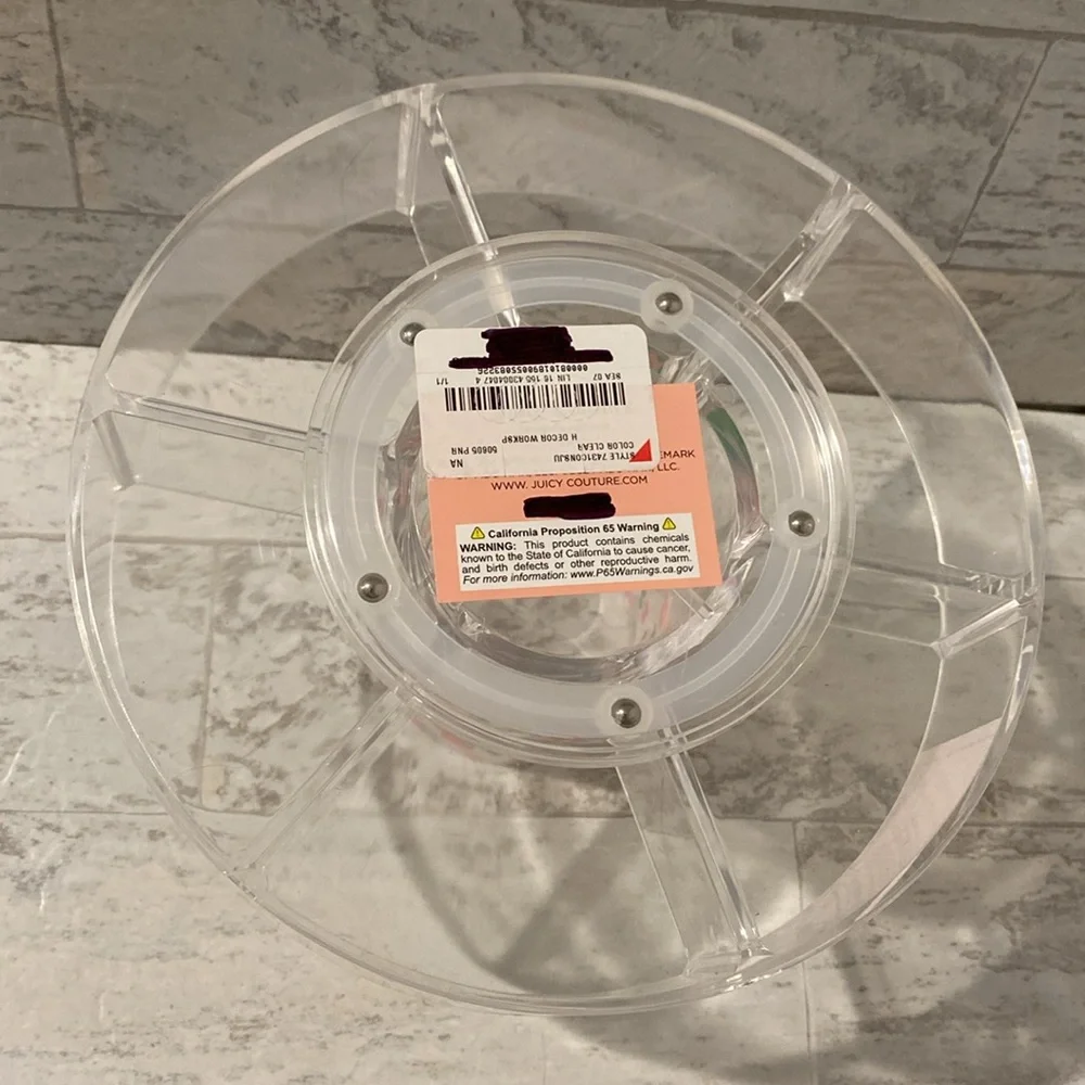 Juicy Couture Home Cherry Hearts Print Acrylic 360 Spinner Cosmetics Holder - Picture 7 of 10